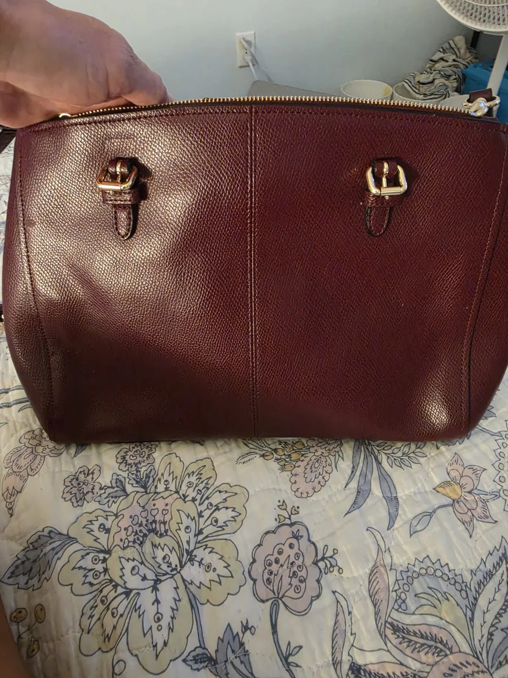 Coach Women's Burgundy Leather Crossbody Bag